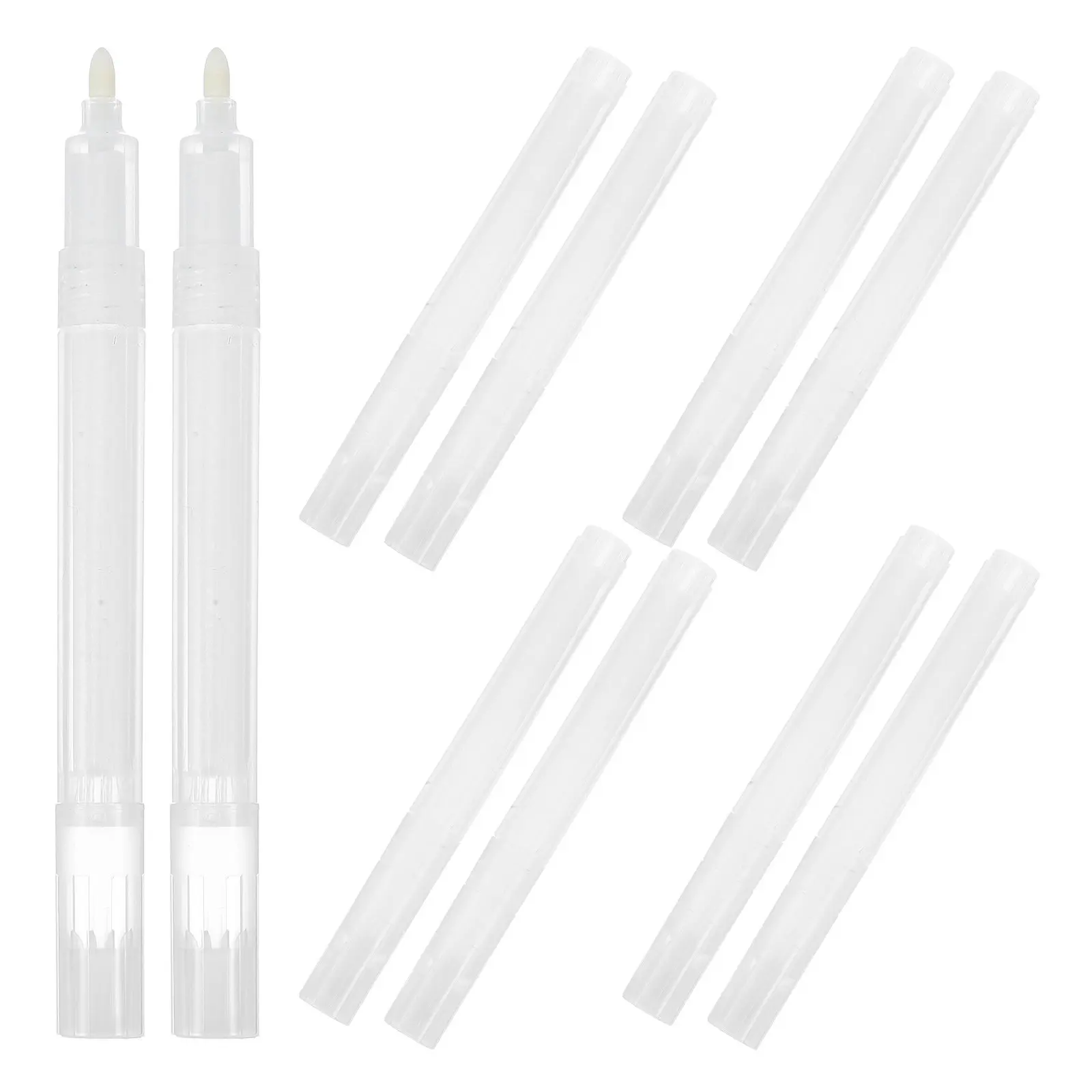 10Pcs Empty Refillable Acrylic Marker Barrel Thickened Grip Paint Pen Fine Tip Pen for Water Ink Oil Color Blank Reusable