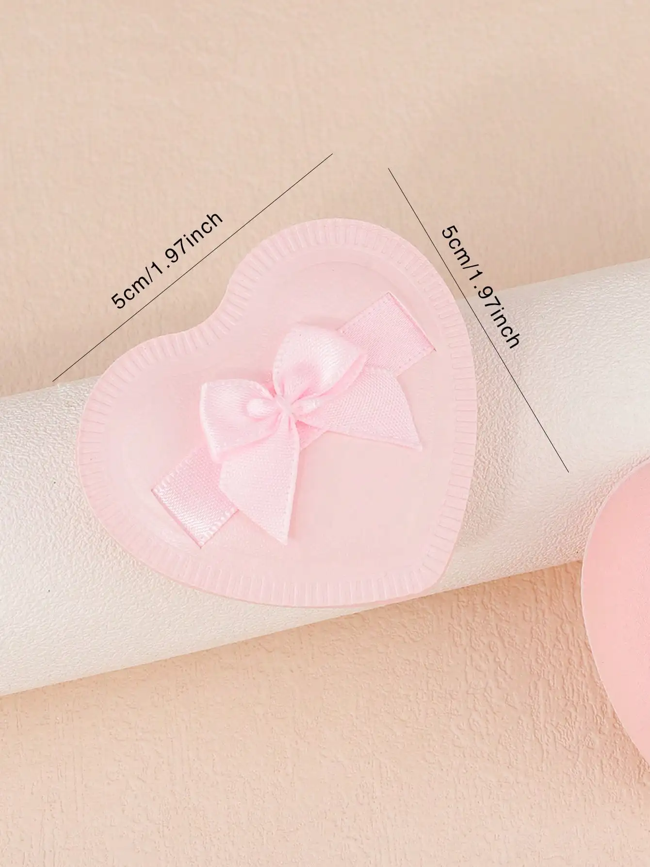 1 Pcs Heart‑shaped Makeup Powder Puff With Bow Decoration Soft Sponge Cosmetic Puff Wet Dry Dual‑use For Loose Powder Foundation