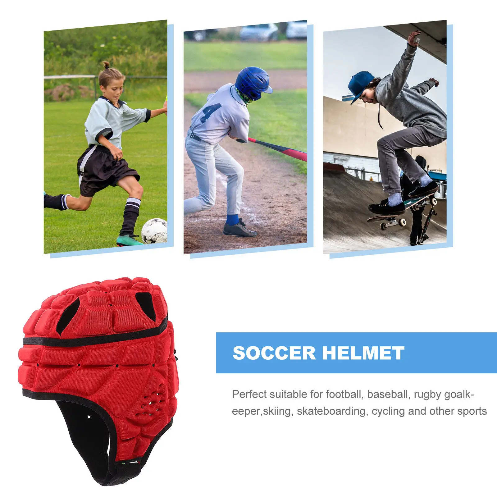 

Мягкая защитная шапка для регби и футбола для детей и подростков, с подкладкой, для многофункциональных видов спорта, обеспечивающая безопасность.