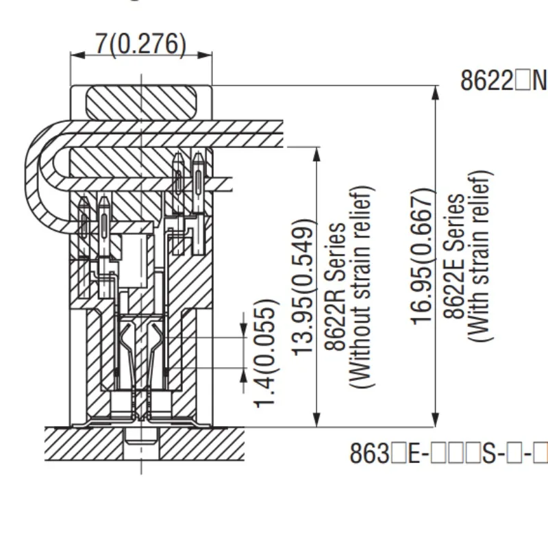 8622E Series 0.635mm Pitch Connector for 0.635mm Pitch Flat Cable