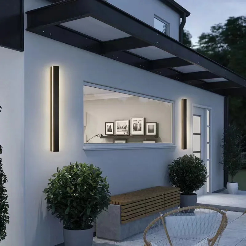 Imagem -05 - Outdoor Impermeável Led Wall Light Linha Lâmpada Villa Pátio Decorativa Varanda Porta Exterior Lavagem Luz Atmosfera Lâmpadas