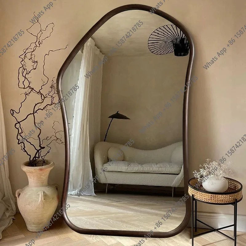 Fitting mirror French retro full-length mirror irregular artistic sense of flooring special-shaped designer model