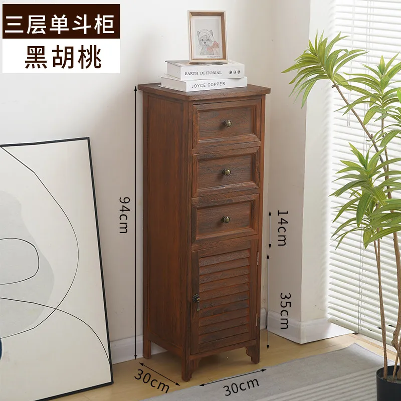 For Thick Solid Wood 5-Drawer Narrow Chest, Storage Cabinet for Small Apartment, Bedroom & Living Room