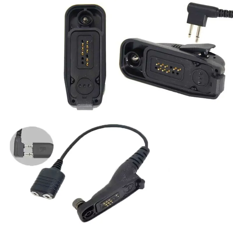 Adattatore audio per Motorola Radio DP4400 DP4600 DP4800 DP4601 DP3600 DP3601 DP3400 Convertitore connettore adatto per auricolare a 2 pin