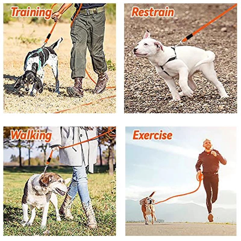 Pet Dog Leashes 15/30/50 FT Long Nylon Tracking Rope Outdoor Recall Agility Training Dogs Lead Leash For Medium Large Dog Leash