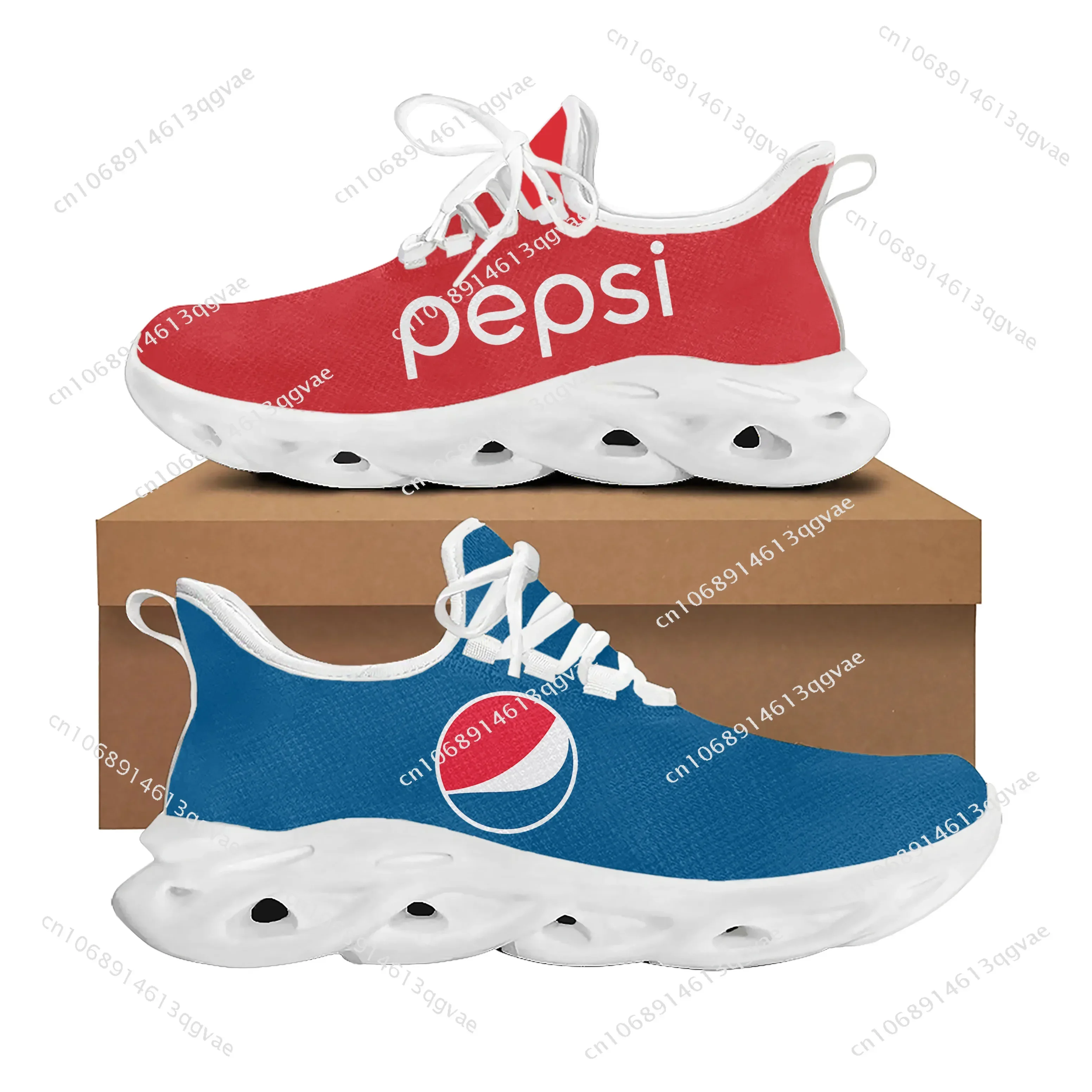 P-Pepsi-Cola أحذية رياضية مسطحة للرجال والنساء أحذية رياضية للجري أحذية رياضية عالية الجودة بأربطة شبكية أحذية مصممة خصيصًا باللون الأبيض