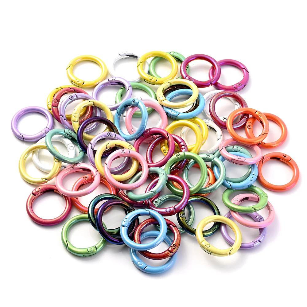 5pcs Colorful AB Round Spring Gate Ring Connectors