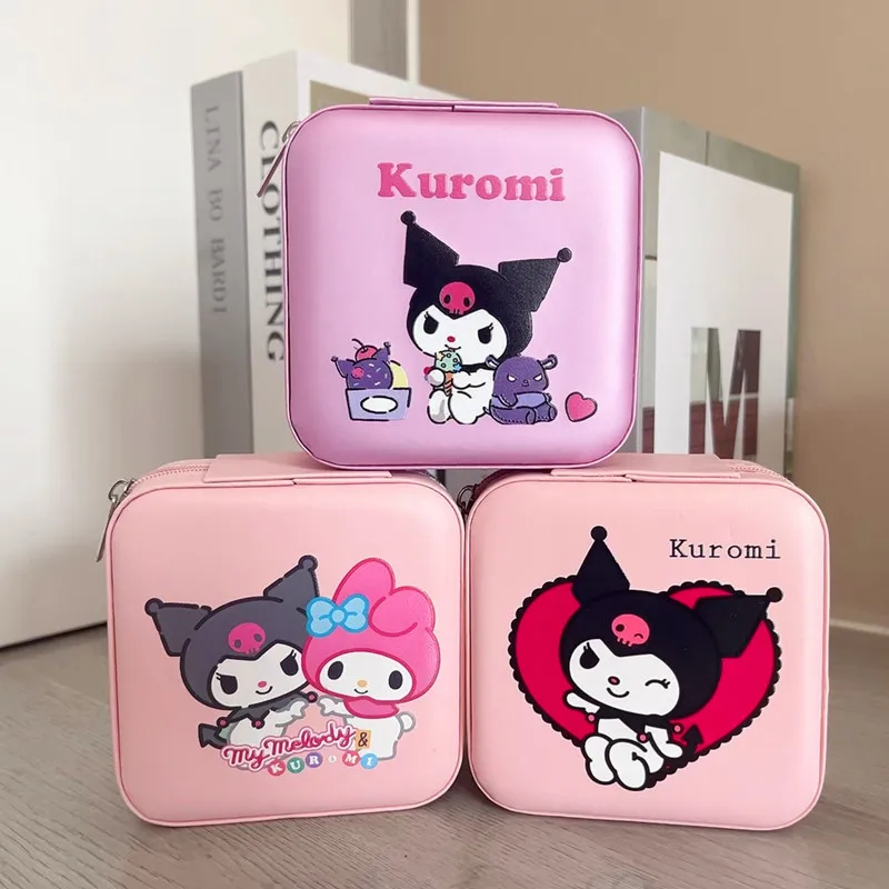 Kawaii Sanrio Jewelry Box Cute Anime Cartoon Hello Kitty Kuromi Cinnamoroll GirlS Ring Bracelet Jewelry Storage Box Gifts Toys