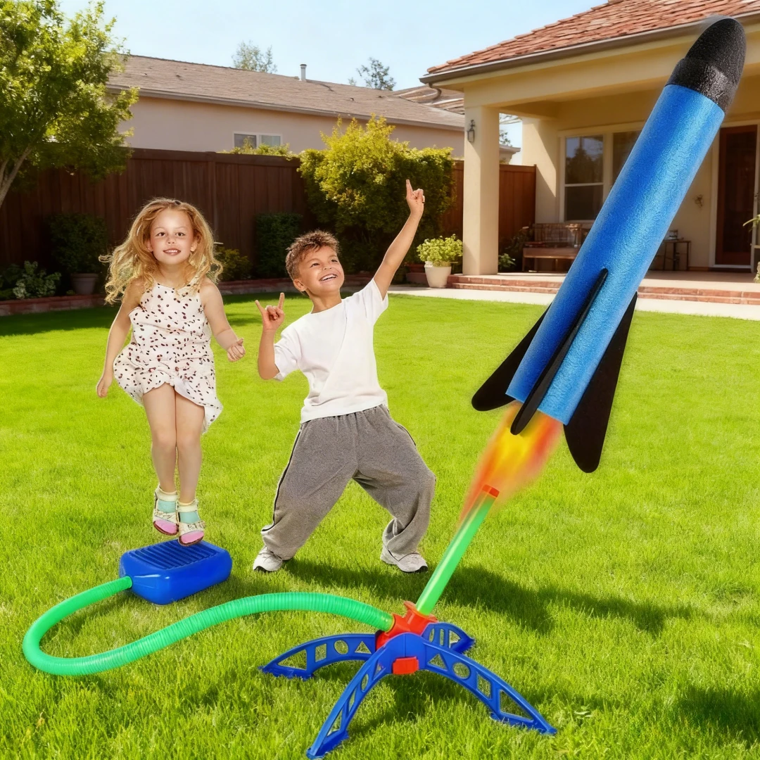 Pedal de foguete de ar para crianças, lançador de bomba, pedal de pressão de ar ao ar livre, brinquedo de foguete, esportes de salto, interação pai-filho