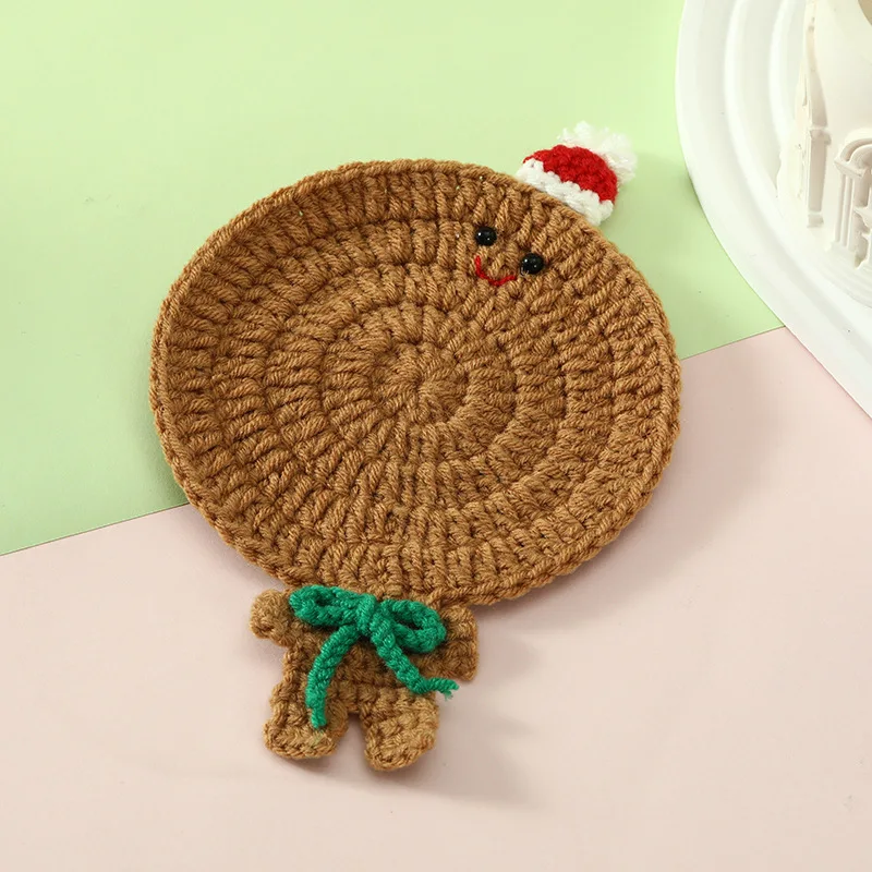 Weihnachts-Weihnachtsmann-Untersetzer, handgefertigt, gehäkelt, festliche Getränkeuntersetzer für die Weihnachtszeit, Tischdeko, handgefertigte gehäkelte Tassenuntersetzer, Geschenk, Neu – Detail 20