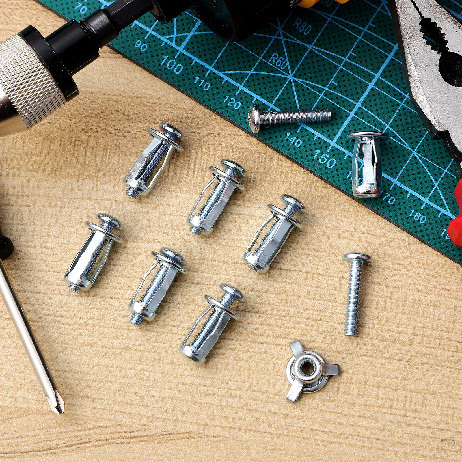 

10Pcs Expansion Nuts Hollow Door Anchor Spiral Thread Fastening Fixing Steel Sheet Container Mounting Hardware