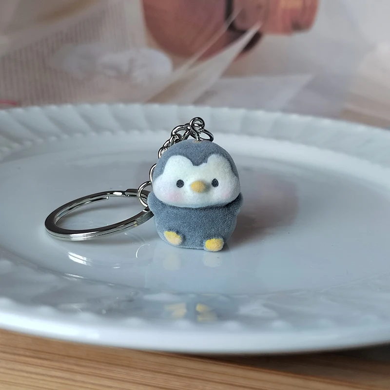 يتدفقون لطيف فرس النهر الفيل القنفذ سلاسل المفاتيح لصديق هدية الراتنج الكرتون جميل رقيق البطريق الحيوان حقيبة للحيوانات الأليفة صندوق حلقة رئيسية #6