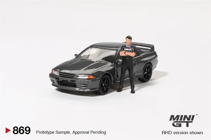 (Pre-Order) MINI GT 1:64 Skyline GT-R (R32) Nismo Gunmetal with Figure RHD Diecast Collector's Vehicle Model Car