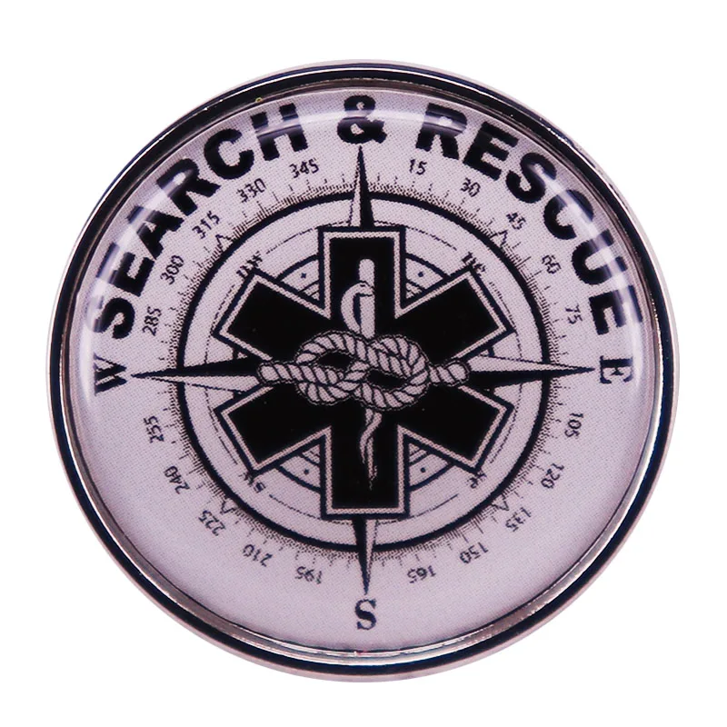 Search & Rescue Enamel Pin Brooch Badge for Firefighters Rescuer Emergency Workers