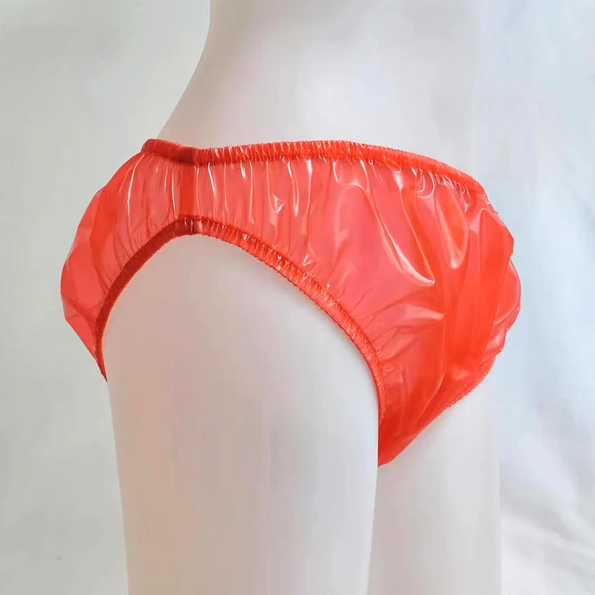 Langkee Haian bragas de Bikini de plástico, ropa interior de PVC, Color Rojo