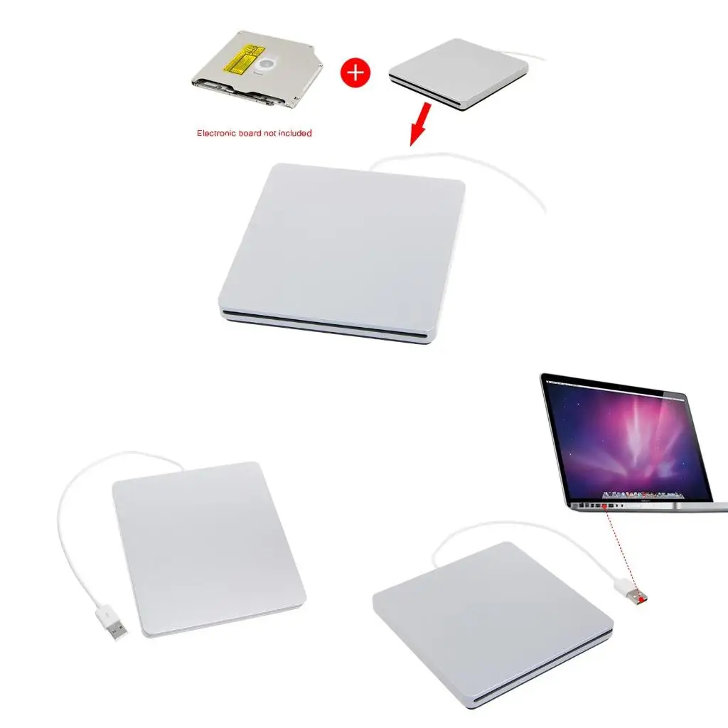 

External USB DVD Drive Enclosure for Case for Macbook Air Optical Driv