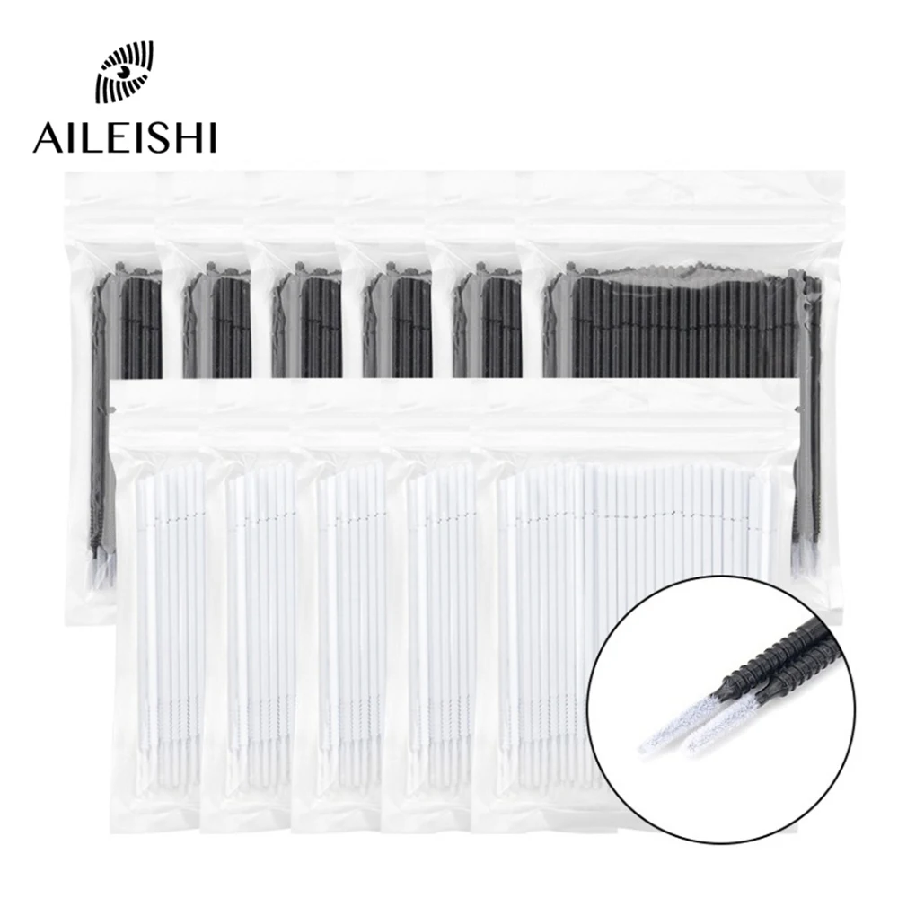 100pcs Bendable Micro Brushes Disposable Microbrush Applicators Eyelash Extensions Glue Cleaning Brush for Lash Extension