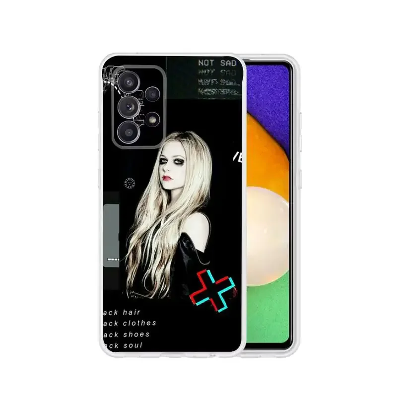 -Avril-L-Lavigne- Rock Girl Phone Case For Samsung Galaxy S 23 22 21 20 10 9 8 7 6 Plus Ultra Edge lite Transparent Soft Cover