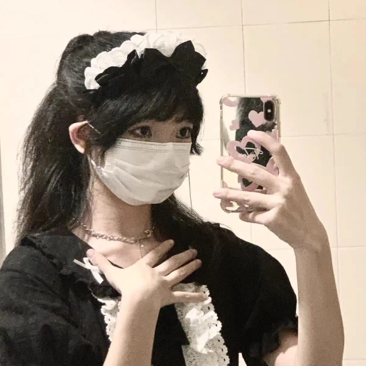 女の子のためのゴシックヘッドバンド,コスプレヘッドバンド,白いレース