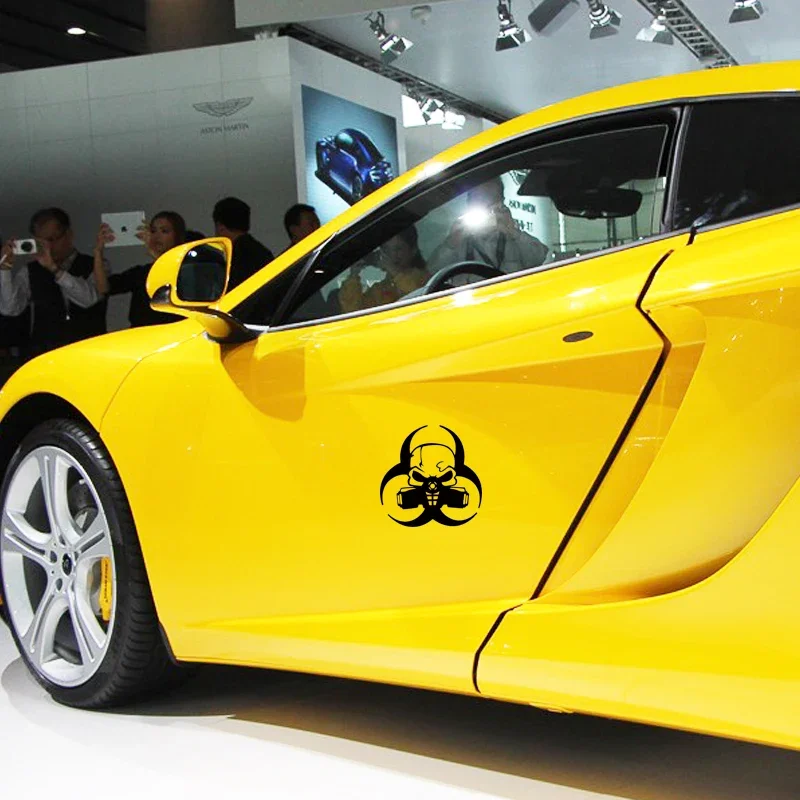 15 * 15cm hazardous skull shaped car window bumper, motorcycle accessories decoration, vinyl waterproof sticker image 4