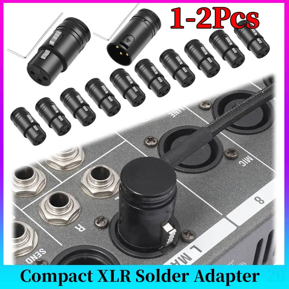 

Male To Male/Female To Female Compact XLR Microphone Solder Adapter 3 Pin Black Shell XLR Solder Connector for Microphone Mixer