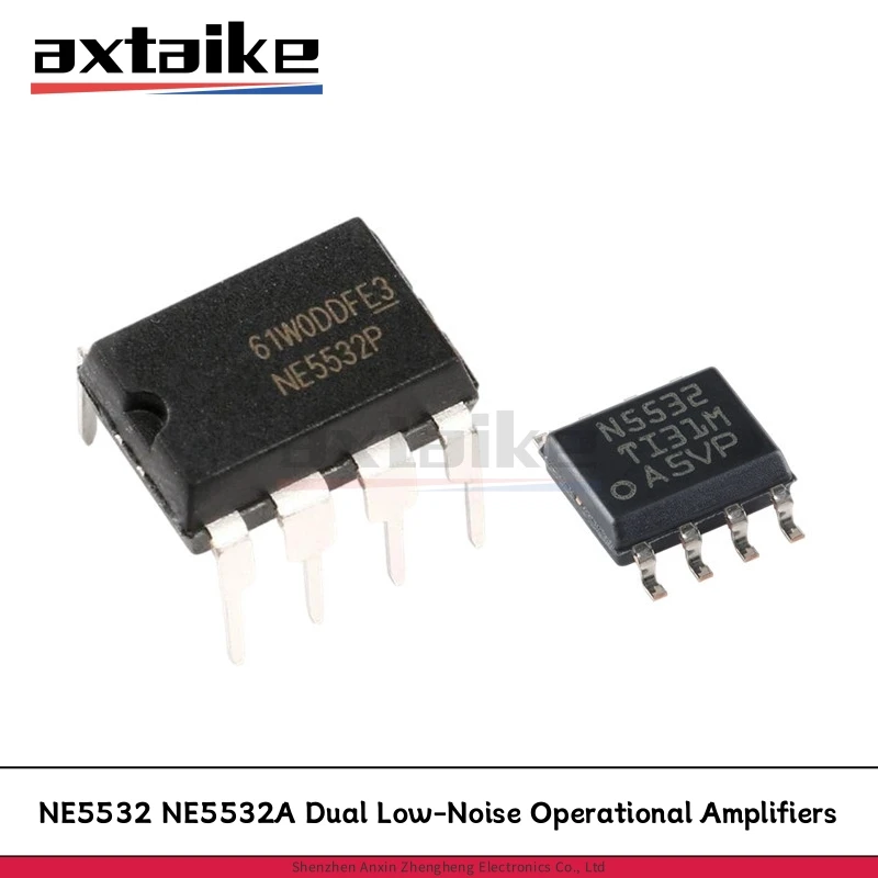 

10PCS NE5532 NE5532ADR DIP-8 SOP-8 NE5532DR N5532 N5532A NE5532P 30V 10MHz 500uV 4mV Dual Low-Noise Operational Amplifiers IC