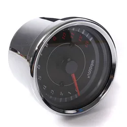12V 60mm Silver Motorcycle Speedometer Tachometer Odometer Rev Counter 0-13000 RPM