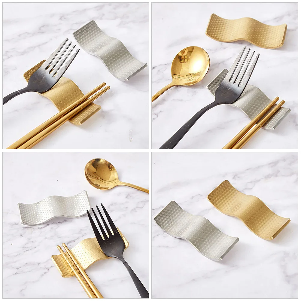 

Stainless Steel Chopsticks Rest Stand Skillet Pan Silverware Holder Rests Aldult for Party Cutlery