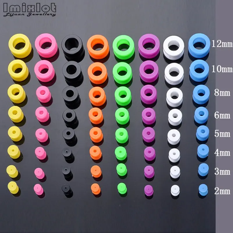 8 sztuk/partia 2-12mm silikonowe zatyczki do uszu i tunele Piercing Expander Piercing tunel tunele do uszu nosze wtyczka oreille wskaźniki uszu