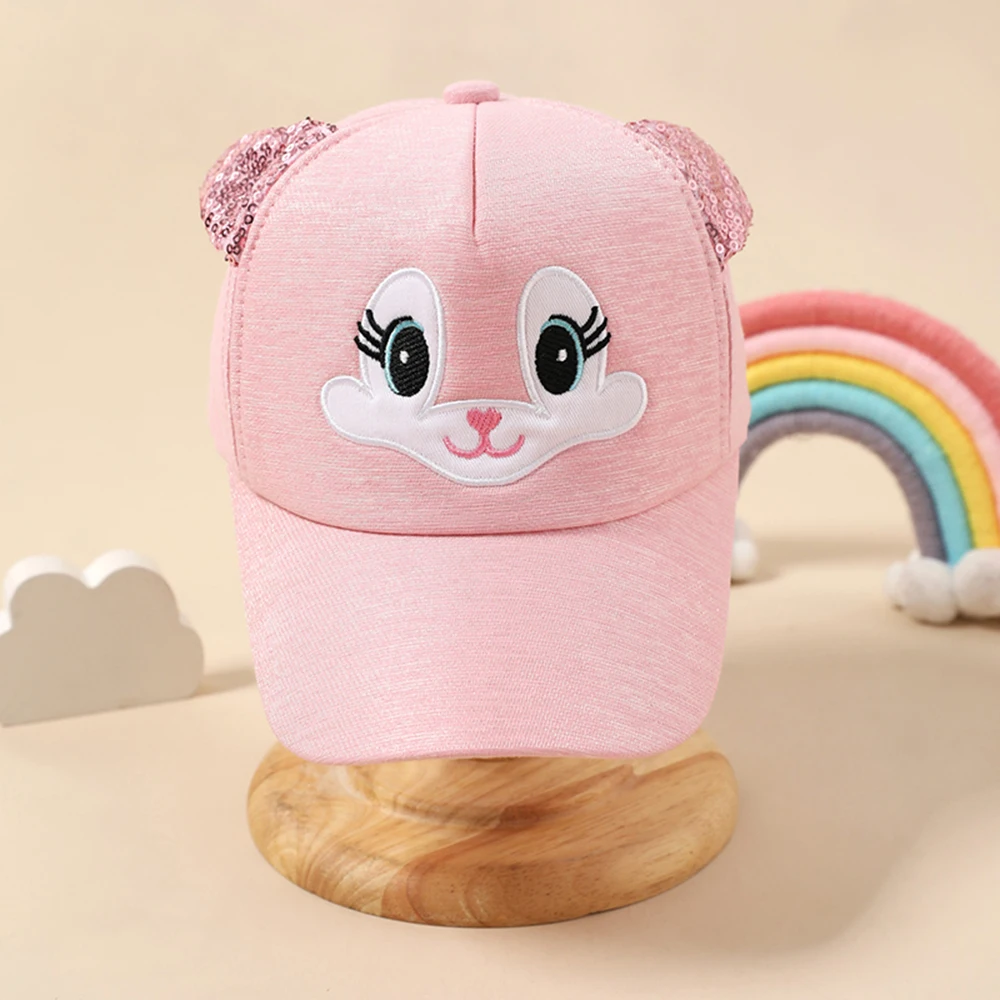 Summer Children\'s Caps New Cute Cartoon Cat Ear Girls Hats Adjustable Baseball Cap For Kids Children Girl Sun Hat 2-8 Years