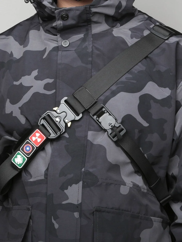 Outdoor Riding Tactical Stability Three-point Auxiliary Strap Magnetic Quick Disassembly Straps Backpack Accessories