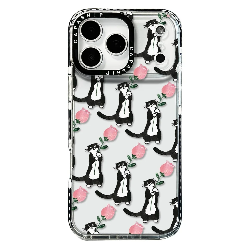 luxury brand cute Tuxedo Cat‌ graffiti Clear Soft Case protection For iPhone 15 16 17 Pro Max 11 12 13 14 XR 8 7 Plus X SE Cover view 4