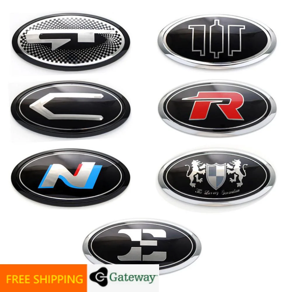 Brand new 2x Car Front Hood Trunk Rear Lid Emblem for Elantra Stinger Rio Soul Forte K3 K4 K5 K900 Shuma Optima