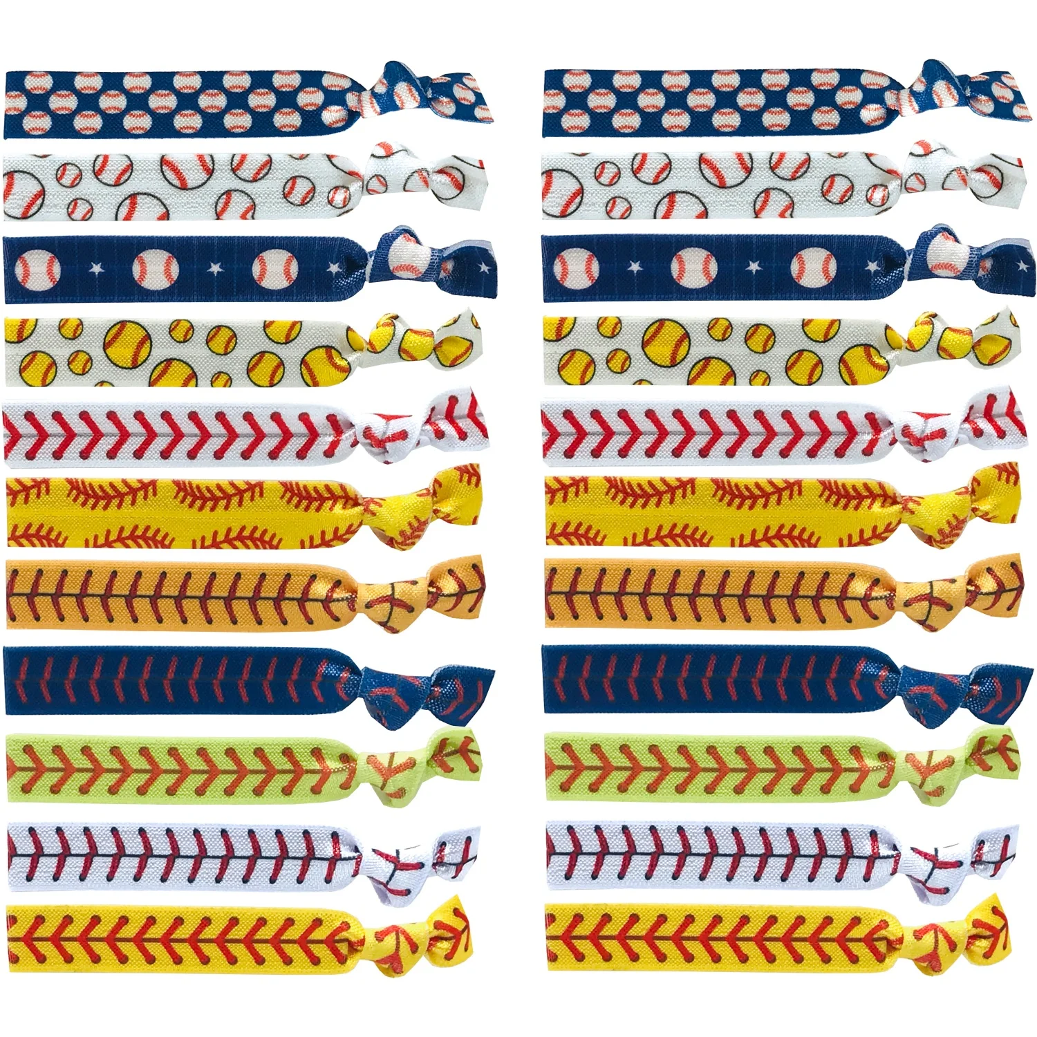 

50/200Pcs Softball & Baseball Themed Hair Accessories Set Elastic Headbands And Ties For Girls Sports-Inspired Designs