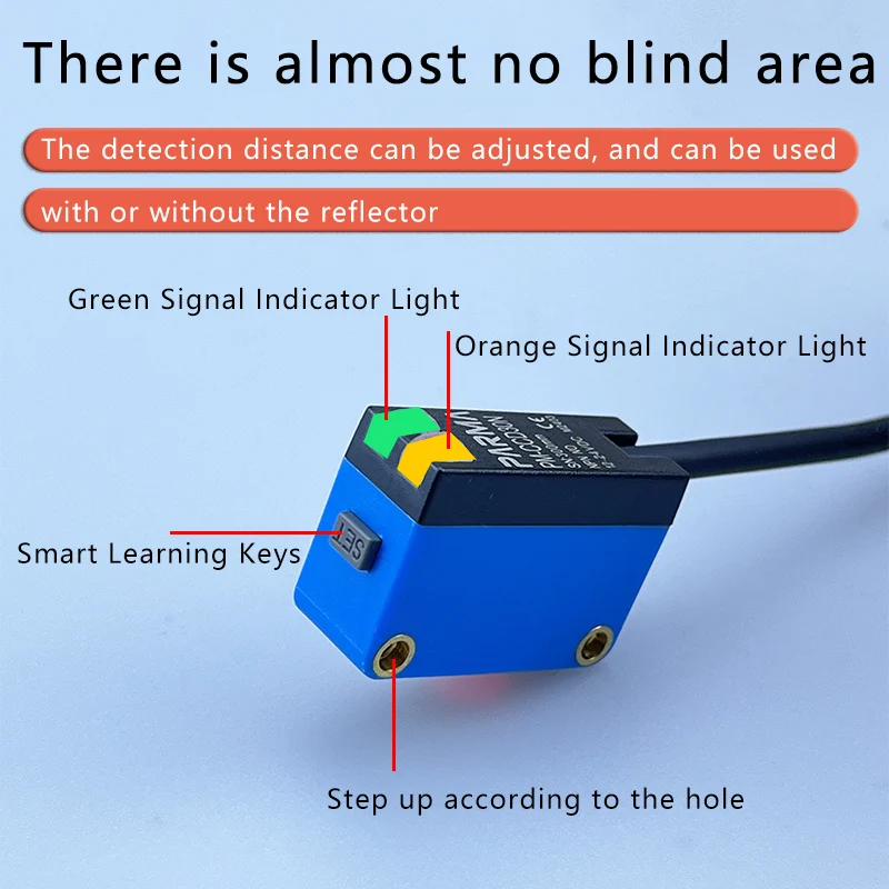

PARMA PM-CCD30N vision photoelectric switch sensor detects transparent non-transparent objects at a detection distance of 300mm