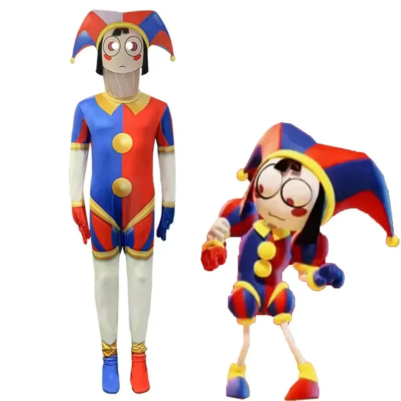 Disfraz de circo Digital para niños, disfraz de Pomni Caine Ragatha Jax, juego divertido, mono de Halloween, disfraz de fiesta de cumpleaños Canival para adultos