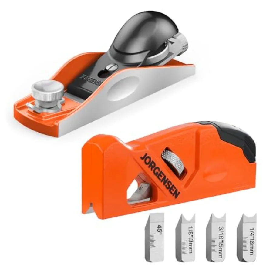 

Chamfer Plane with 4 Cutter Heads, Storage Space and NO.60-1/2 6-1/4" Wood Planer, Hand Planer for Woodworking, Low Angle Block