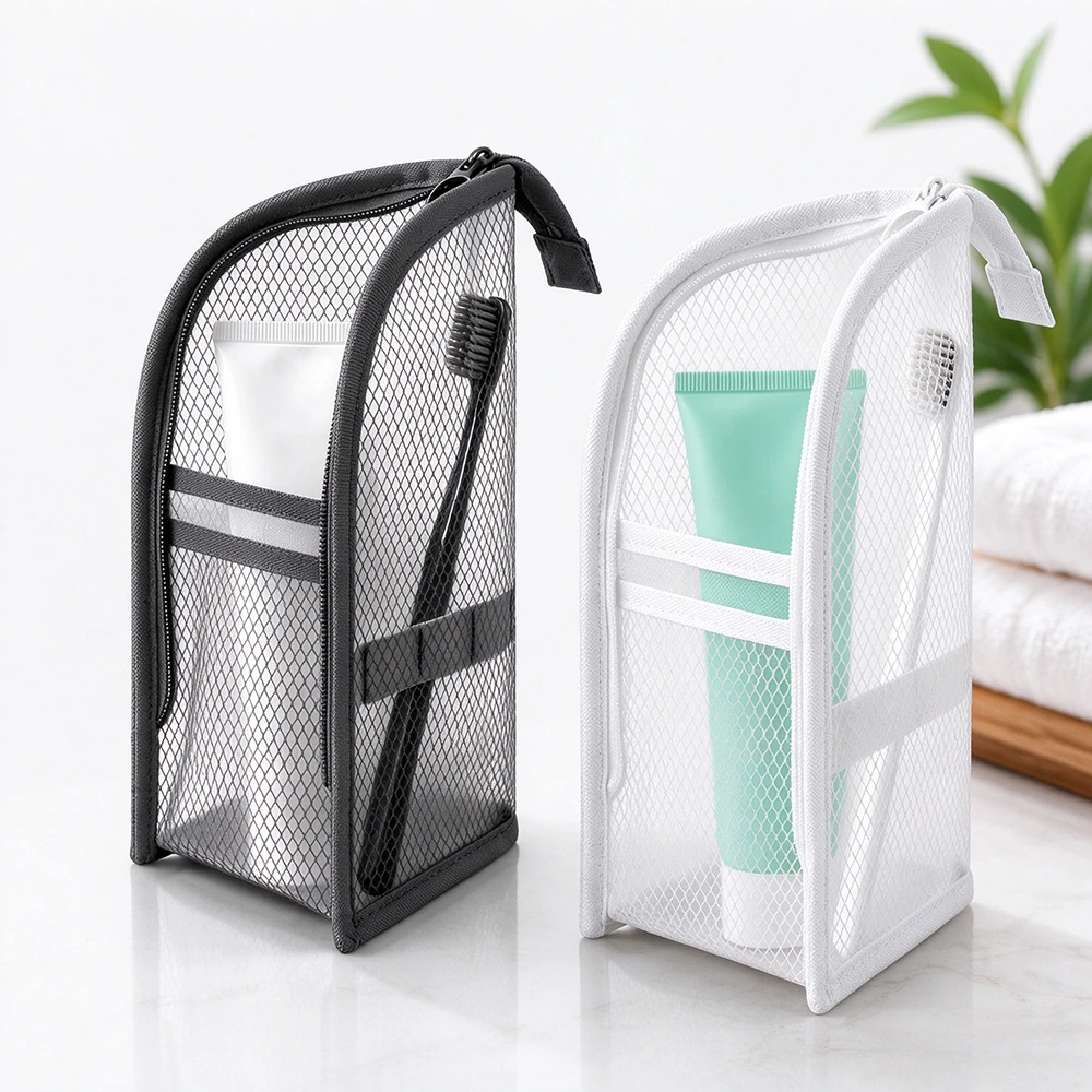 EVA Makeup Bag Upright Large Capacity Travel Toiletry Organizer Waterproof Bathroom Storage Pouch Portable Cosmetic Case Unisex