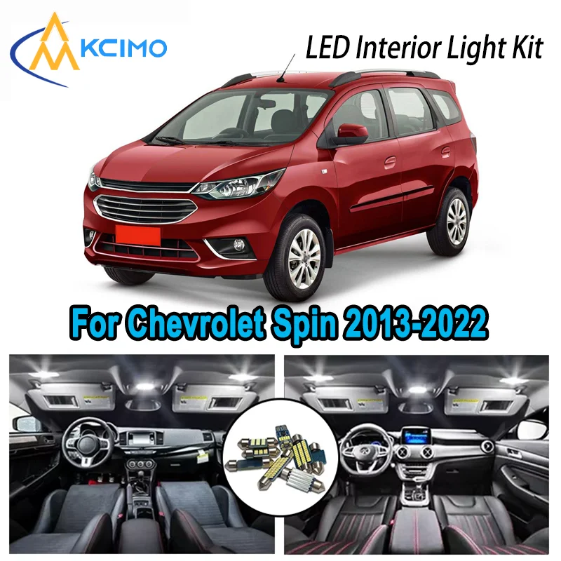 

Premium Bright LED Interior Light Kit for Chevrolet Spin 2013-2022 2019 2020 2021 Dome Map Trunk Car Lamps with Canbus No Error