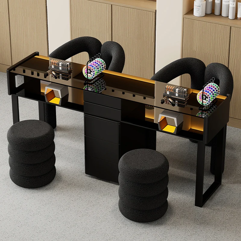 

High Quality Design Table Solid Wood Modern Easy Clean Workstation Reception Nail Desk Accessories Tavolo Per Unghie Furniture