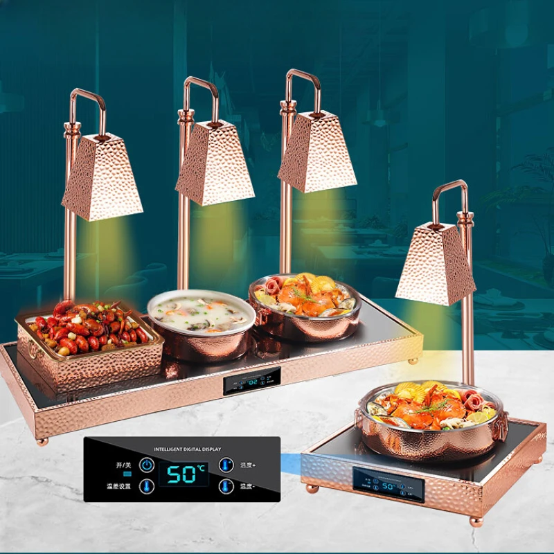 

Stainless steel food insulation lamp catering buffet food barbecue pizza double head three head heating lamp