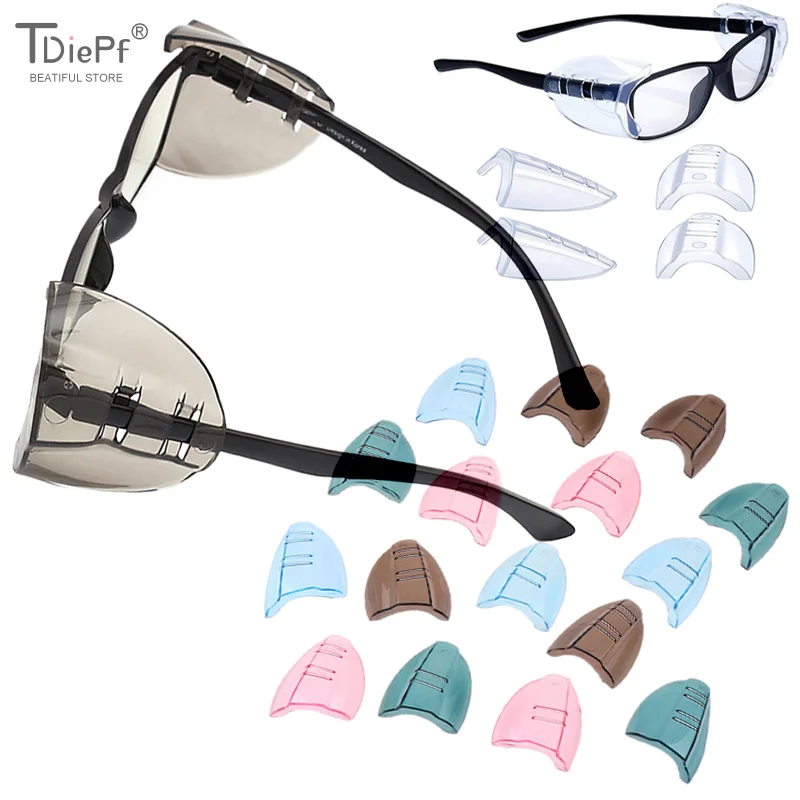 1 par de gafas de seguridad protectores laterales TPU Protector Flexible gafas con solapa protección segura cubierta lateral 12/17mm se adapta a todos los tamaños