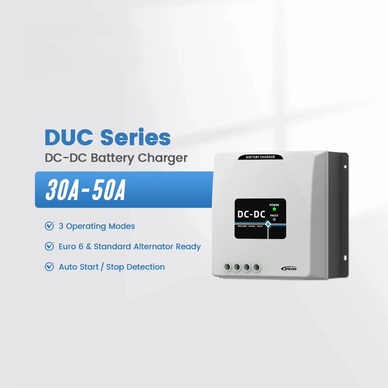 Epever DC-DC Battery Charger 30A 40A 50A Universal 12V DC-DC Charger RS485 CAN Communication for Marine & RV Dual Battery