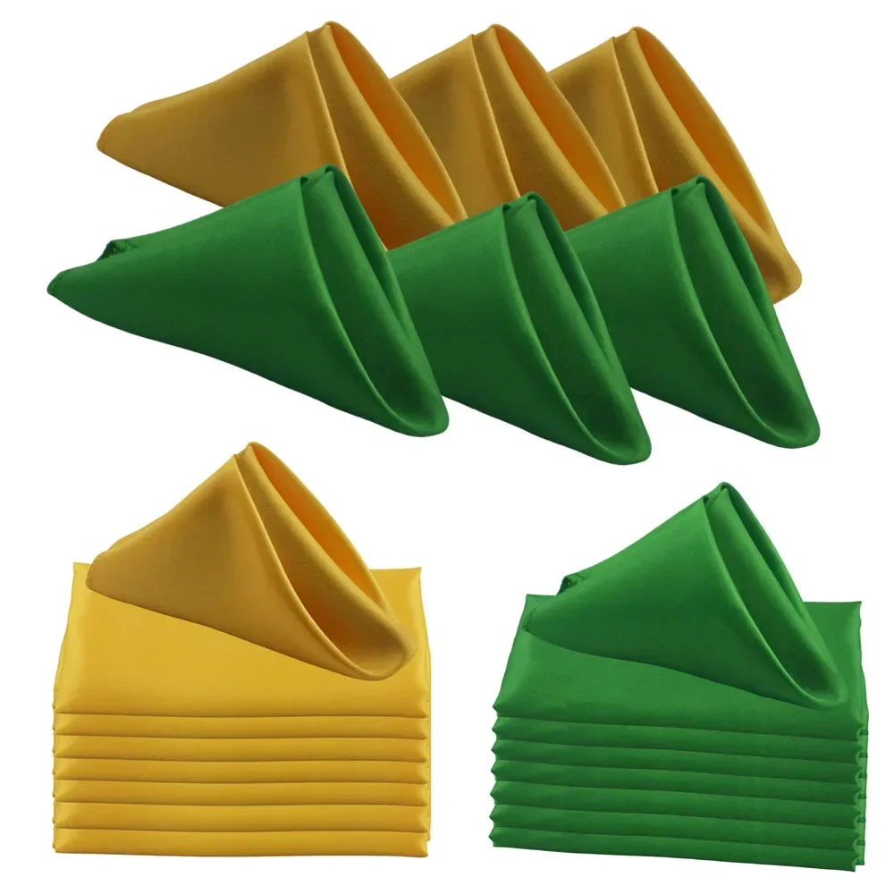 

24pcs 43x43cm Satin Wedding Napkins Soft Cloth Handkerchief Tea Towels For Birthday Christmas Napkin Home/Restaurant Supplies
