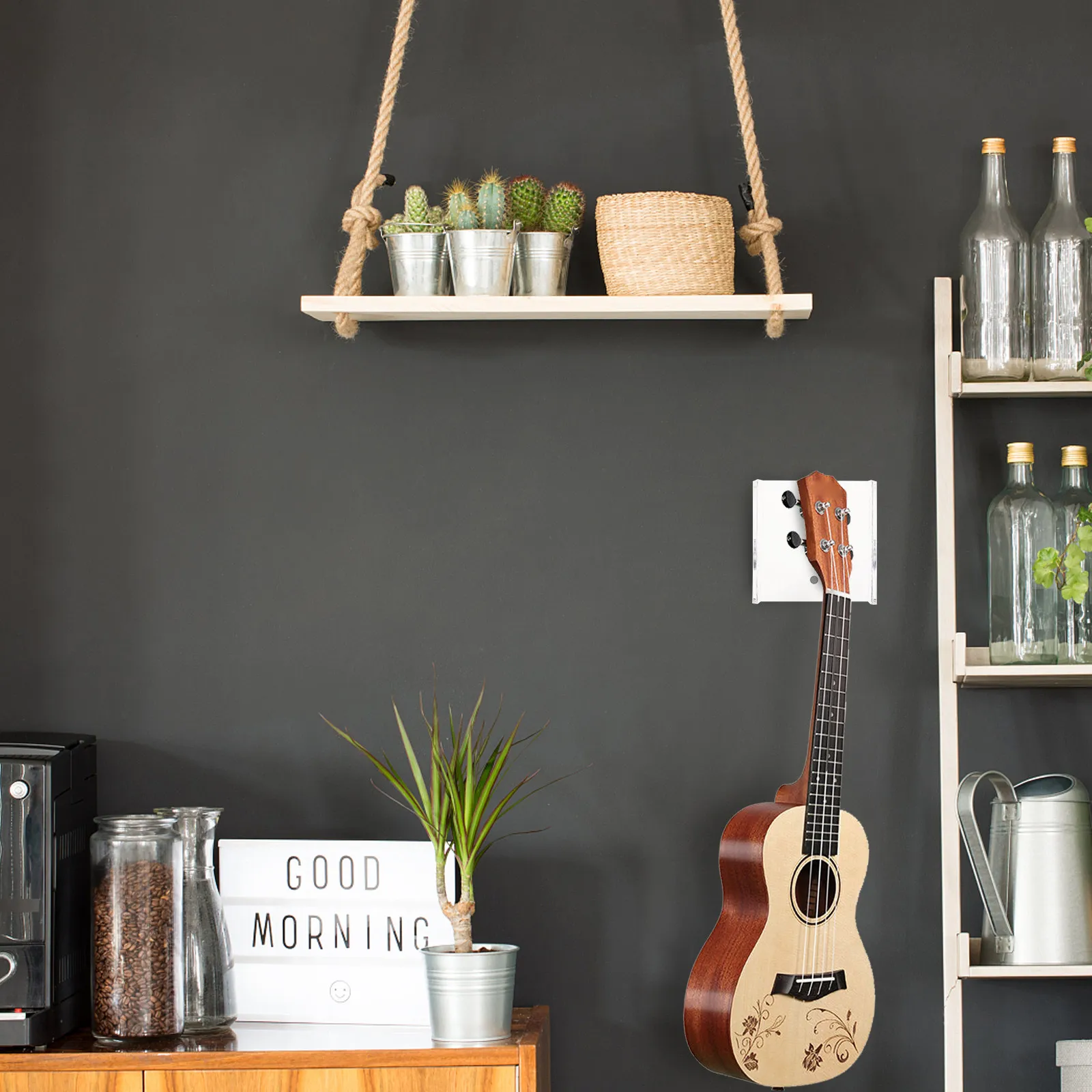 1Set Wall Guitar Hanger Hook Holder Stable Sturdy for Acoustic Electric Bass Guitar Skid Proof Protection String Instruments