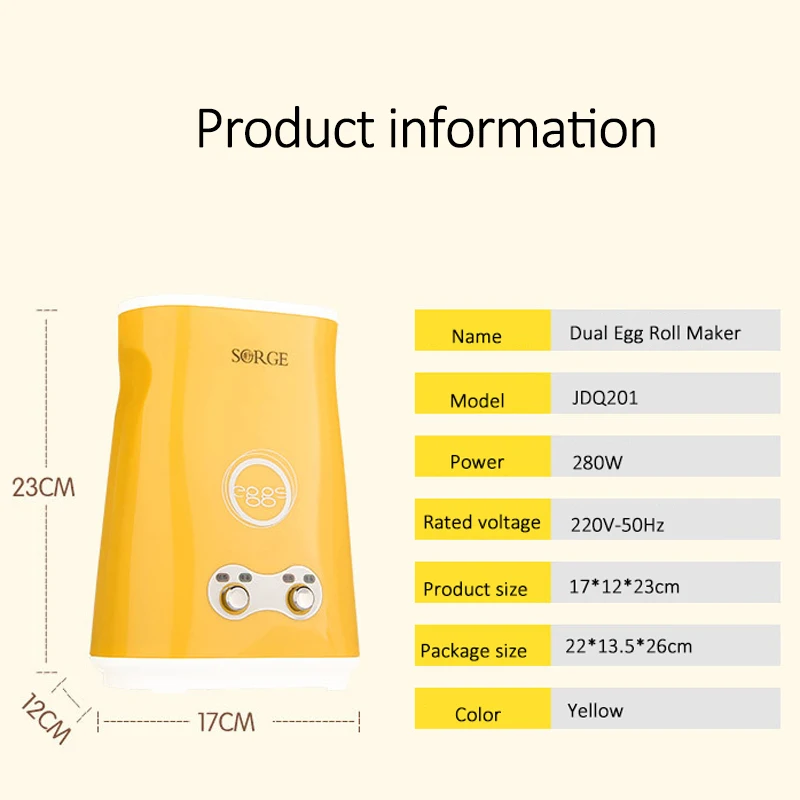 Kbxstart 220V Electric Omelette Dual Egg Roll Maker Automatic Double Switch Boiled Eggs Sausage Machine Cooker For Breakfast