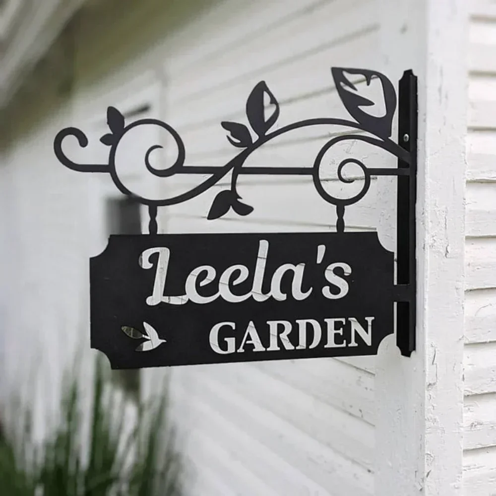 Custom - Metal Garden Bracket Sign: Handcrafted Elegance. A Personalized Present, Cherished By Gardeners.Perfect for Special Tim