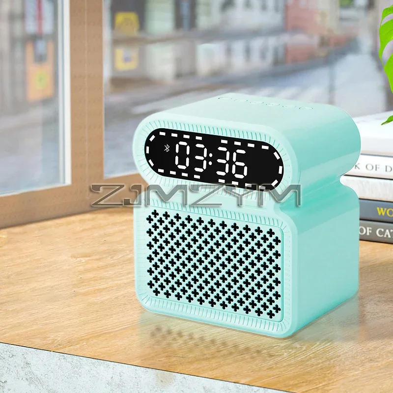 Multifunctional Digital Alarm Clock, Bluetooth Speaker, Wireless LED Small Speaker, Supporting USB Flash Drive/TF Card/AUX