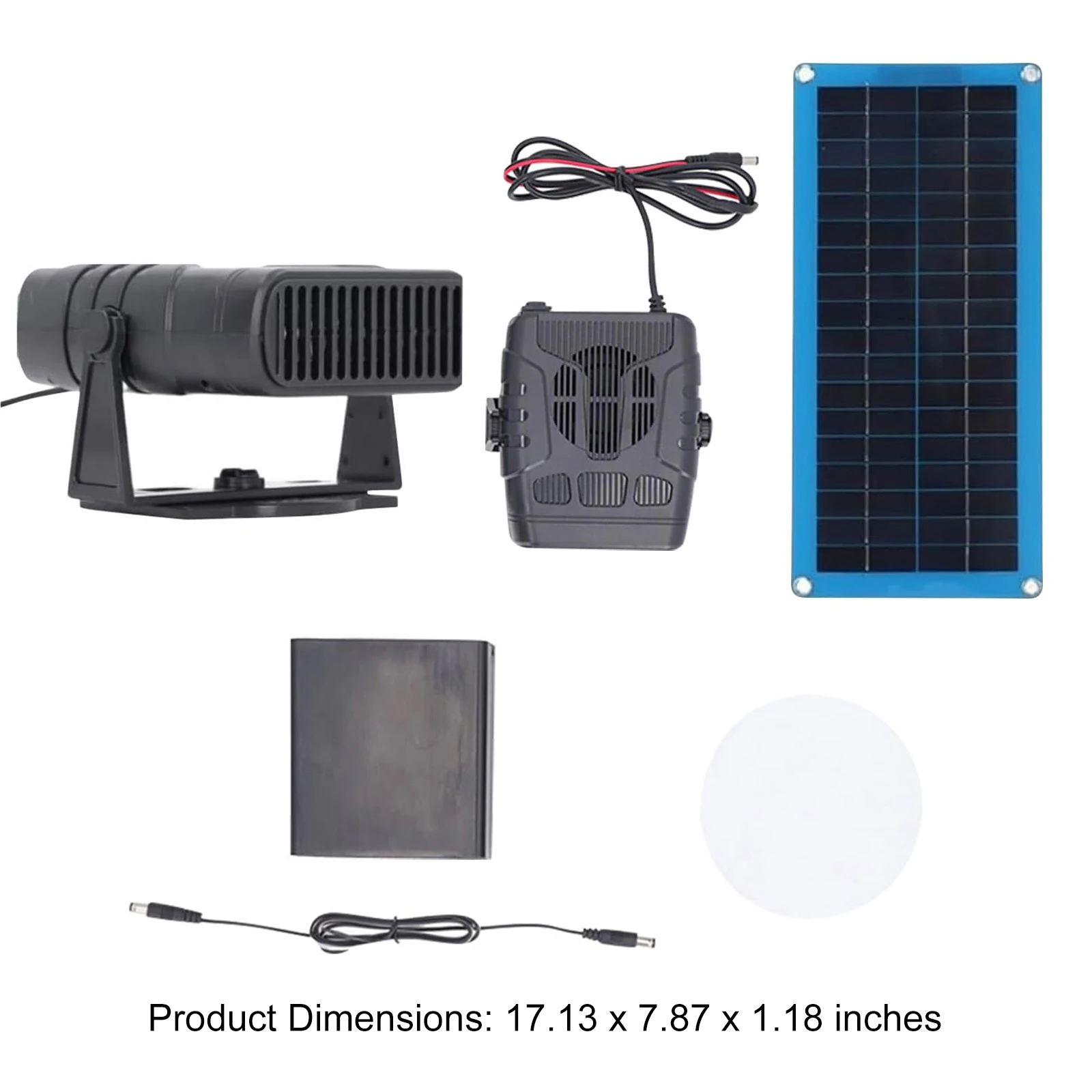 Solar Heater for Greenhouse, Chicken Coop Heater Solar Powered for Winter, Solar Panel Heaters w/Overheating Protection for Pets