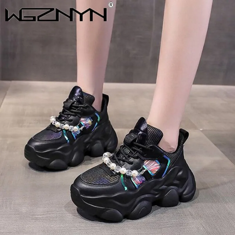 

2024 Chunky Sneakers Women Casual Platform Sports Shoe Fashion Height Increasing Vulcanized Walking Shoes Woman Zapatillas Mujer